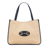 グッチ ホースビット トートバッグ ハンドバッグ 623694 ベージュ ブラック キャンバス レザー レディース GUCCI 【中古】